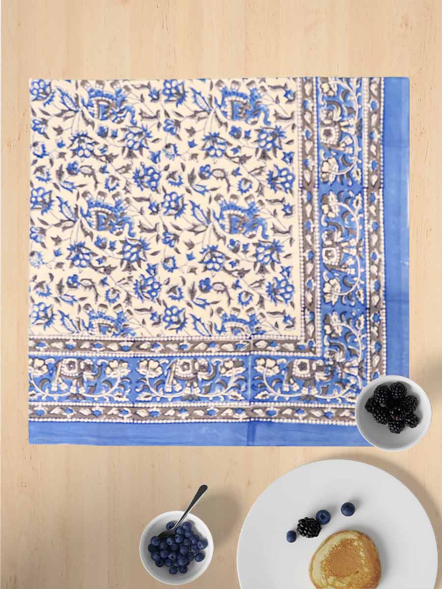 Blue Handblock Print Table Covers
