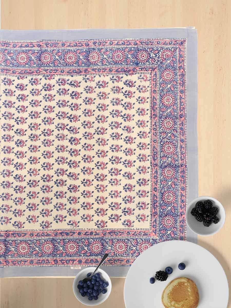Pink Handblock Print Table Covers