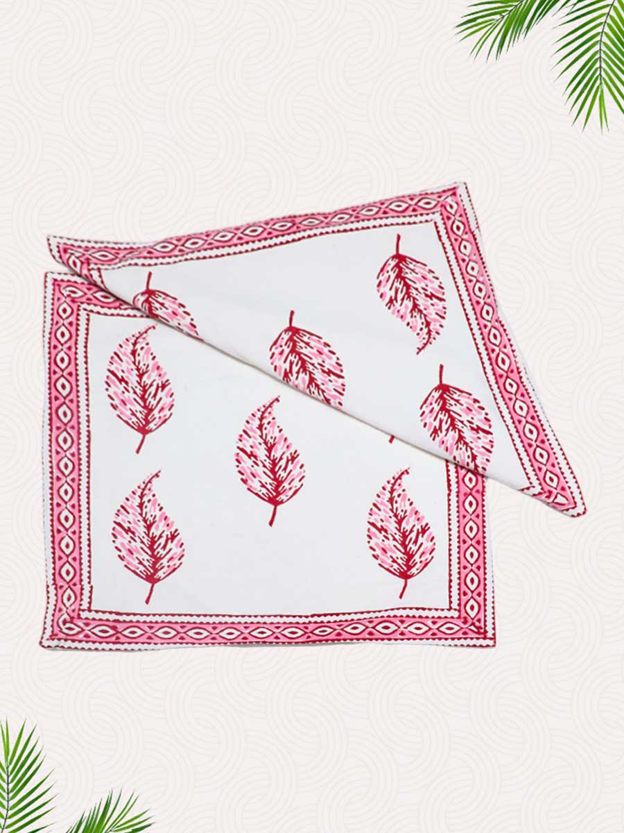 Pink Handblock Printed Cushion Covers
