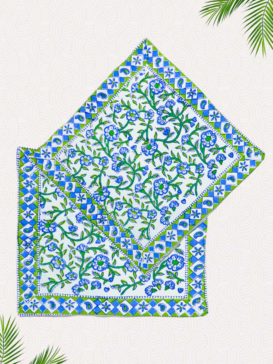 Blue Handblock Printed Cushion Covers