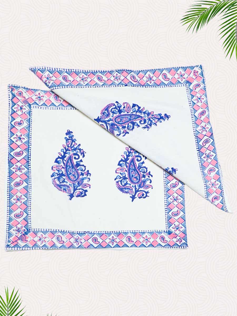 Blue Handblock Printed Cushion Covers