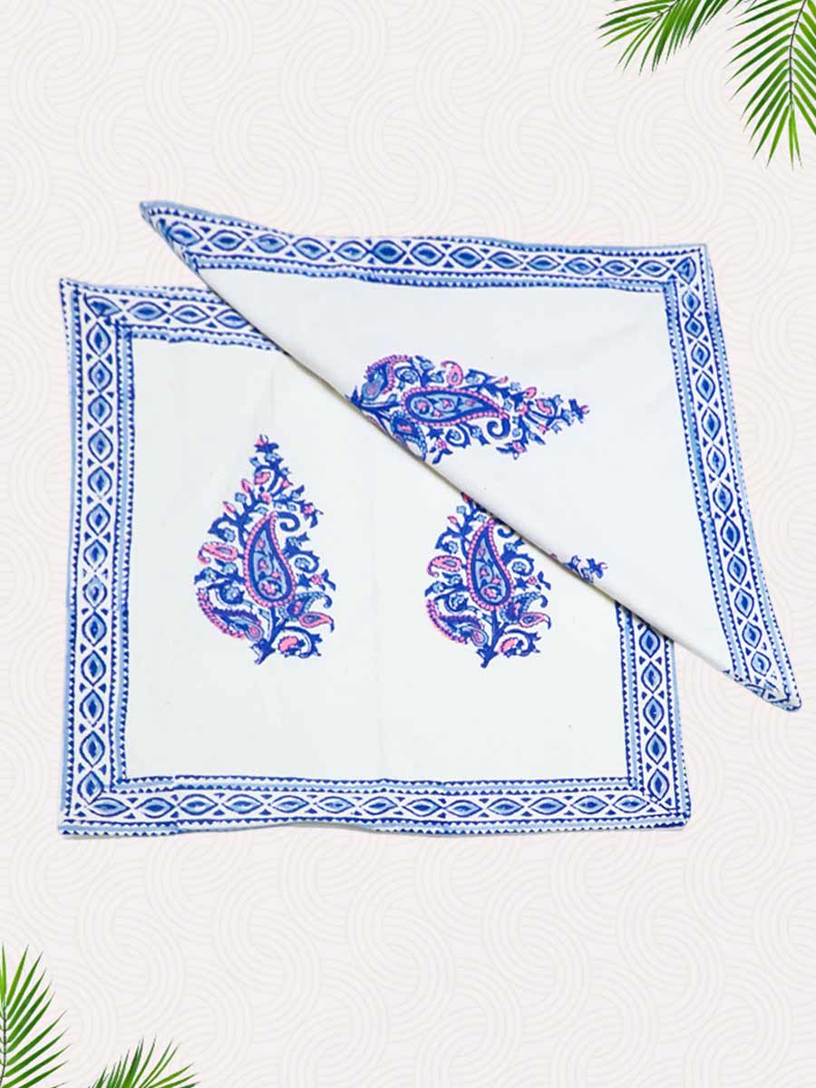 Blue Handblock Printed Cushion Covers