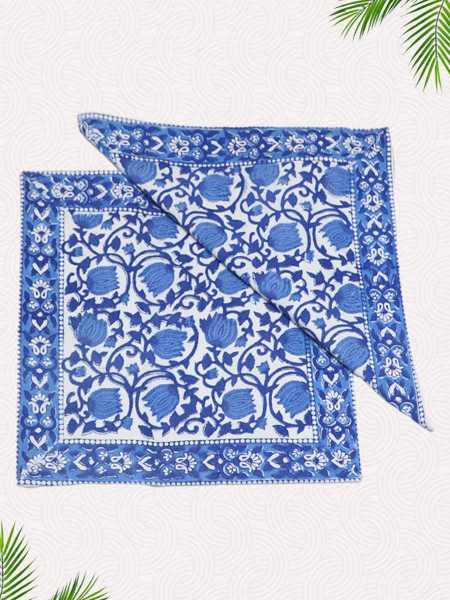 Blue Handblock Printed Cushion Covers