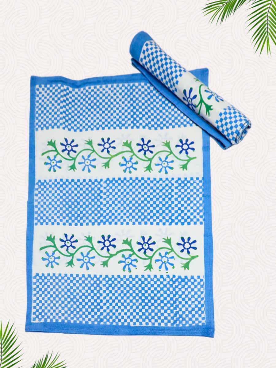 Blue Handblock Printed Pillow Covers