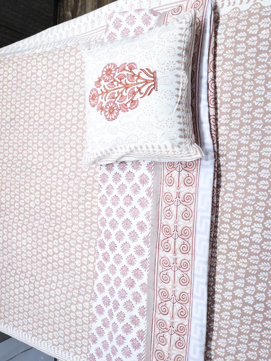 Multicolor Handblock Print Double Bedsheet