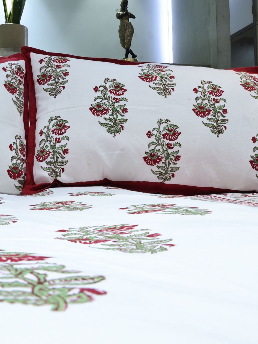 Multicolor Handblock Print Single Bedsheet