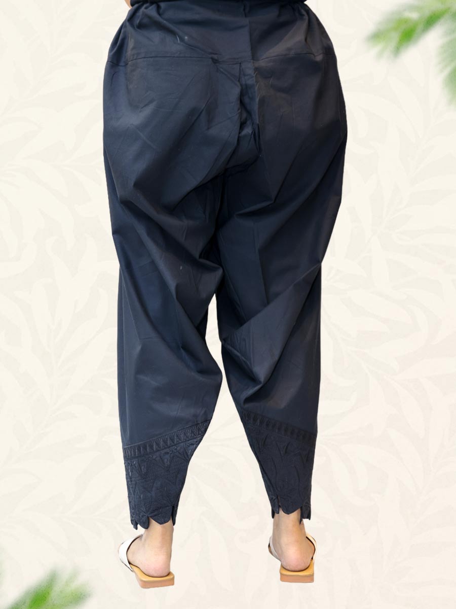 Black Machine Work Cotton Salwar