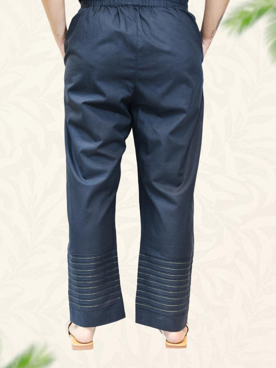 Black Plain Cotton Pant