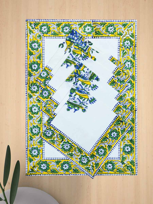Multicolor Handblock Print Cotton Table Mat Set
