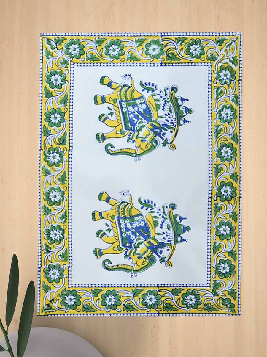 Multicolor Handblock Print Cotton Table Mat Set