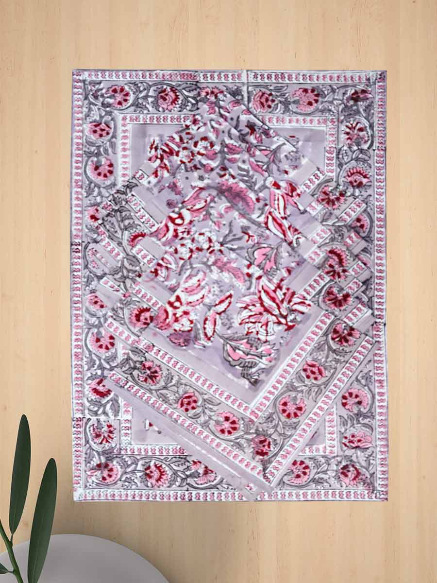Multicolor Handblock Print Cotton Table Mat Set