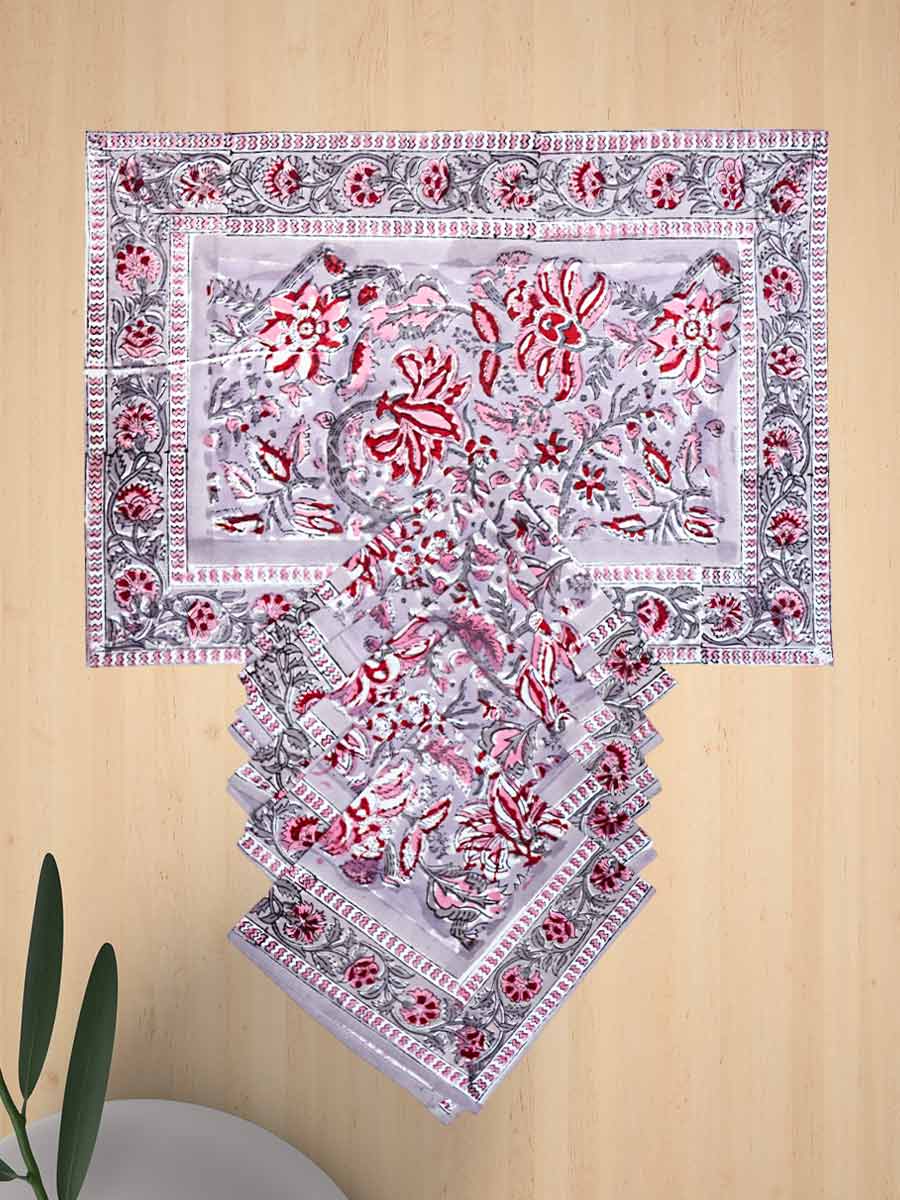 Multicolor Handblock Print Cotton Table Mat Set