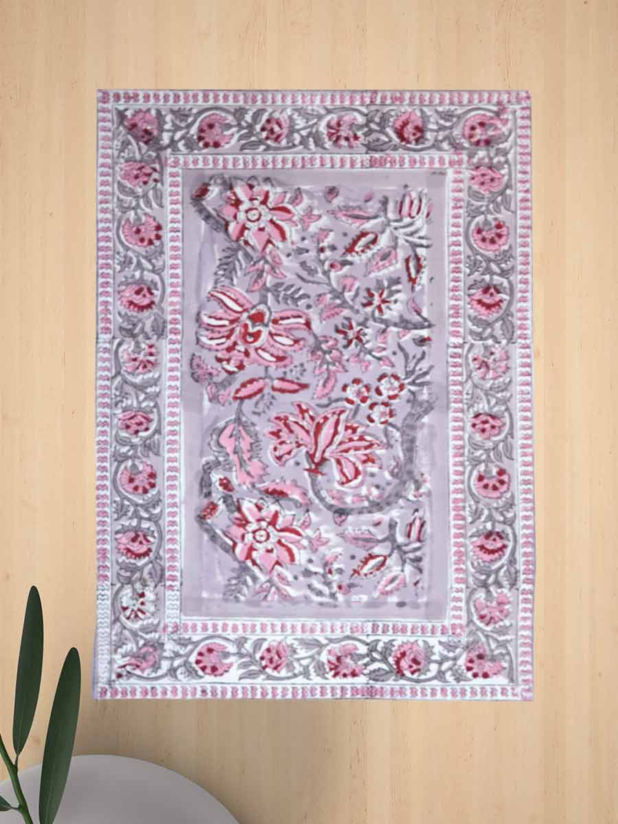 Multicolor Handblock Print Cotton Table Mat Set