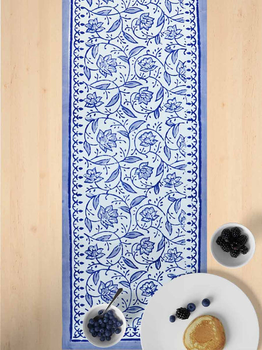 Blue Handblock Print Cotton Table Runners
