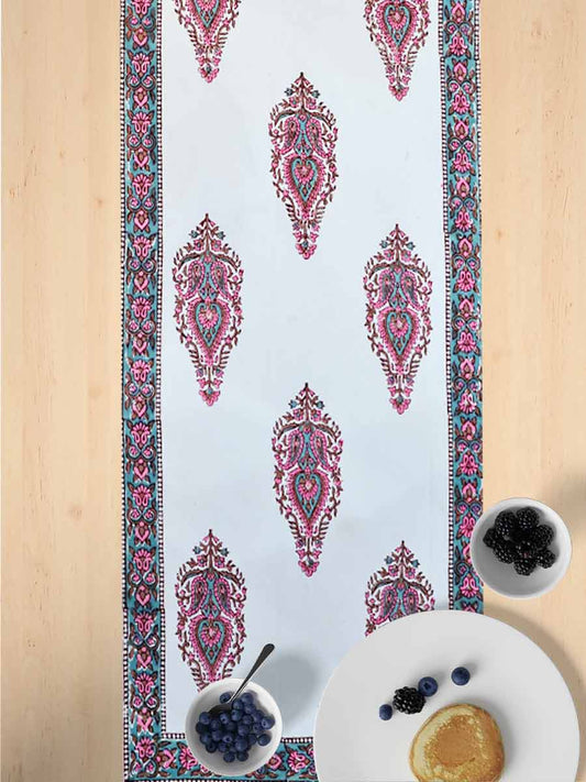 Pink Handblock Print Cotton Table Runners
