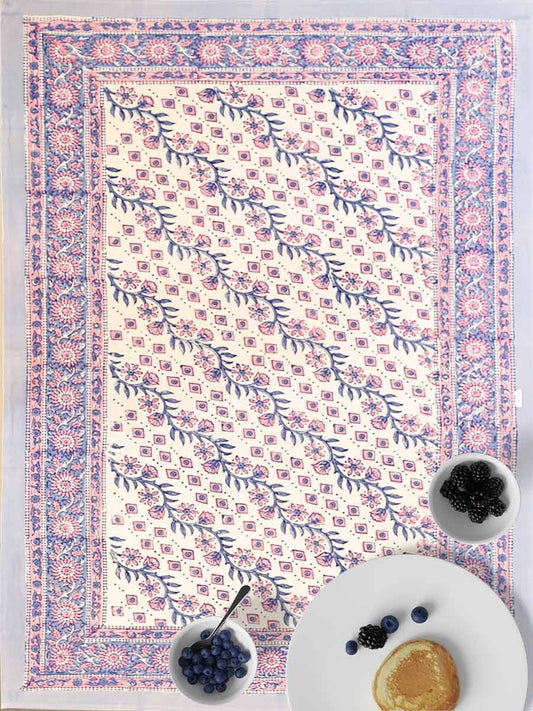 Pink Handblock Print Table Covers