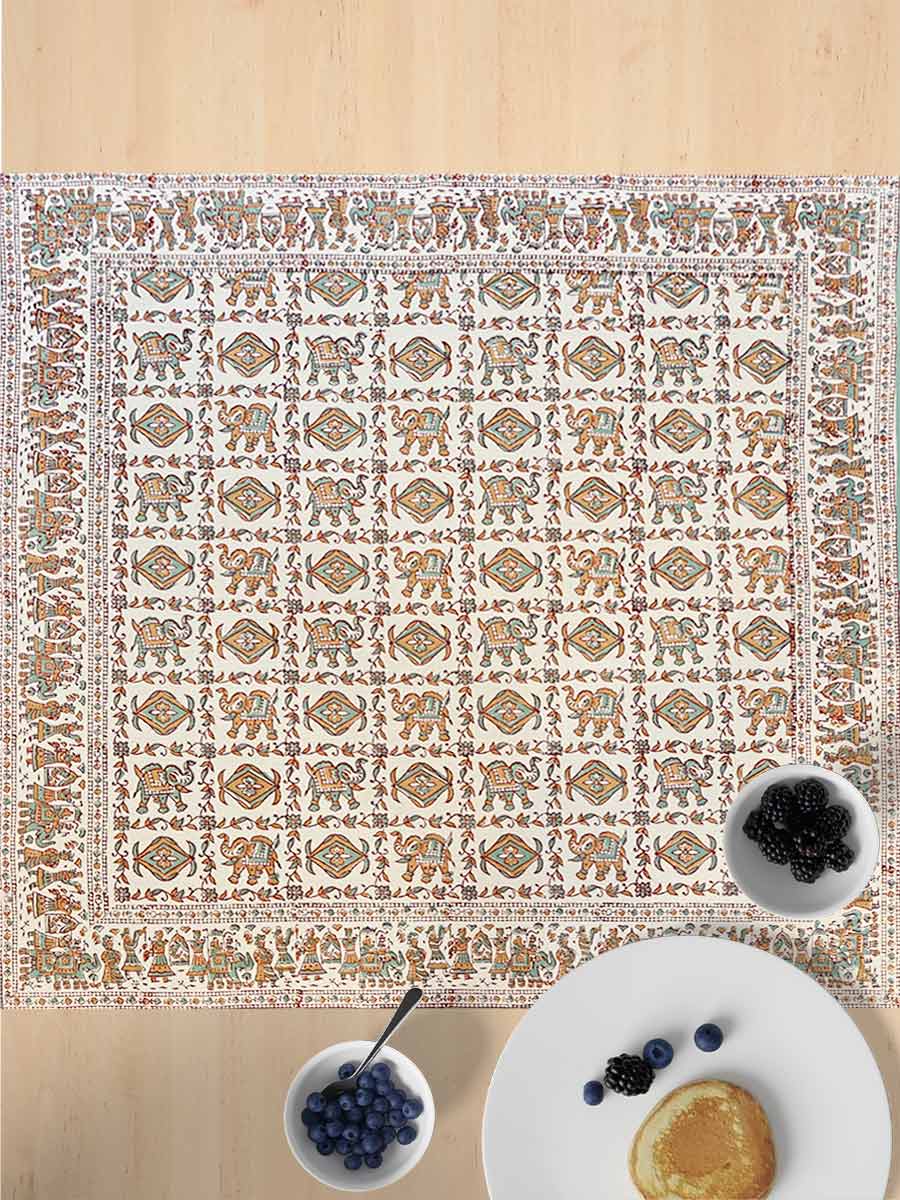 Multicolor Handblock Print Table Covers