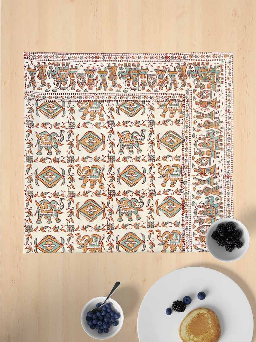Multicolor Handblock Print Table Covers