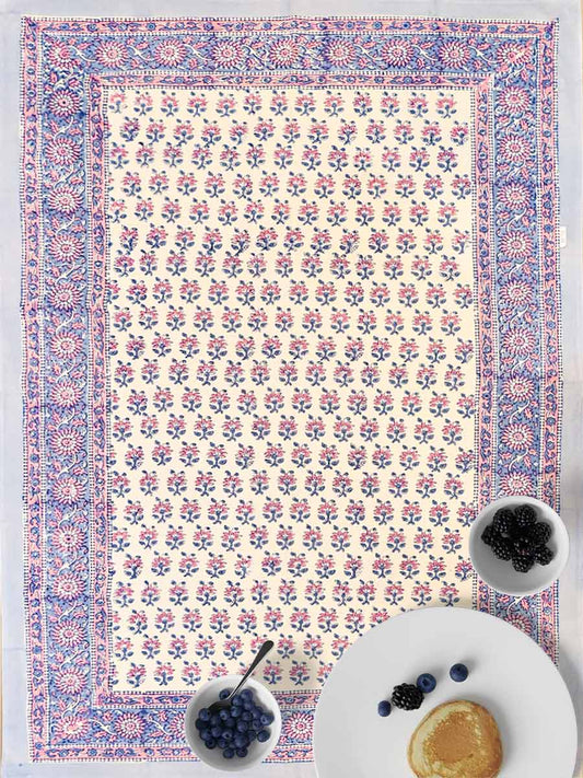 Pink Handblock Print Table Covers