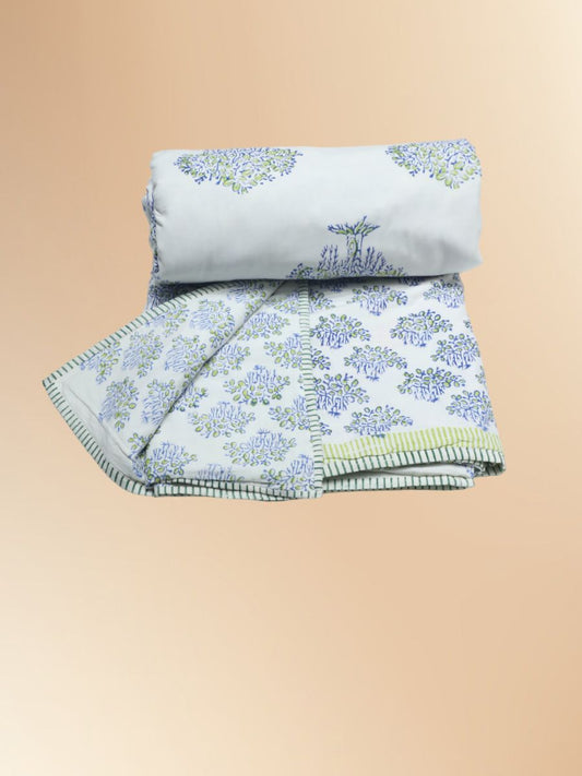 Blue Handblock Print Double Bed Dohar