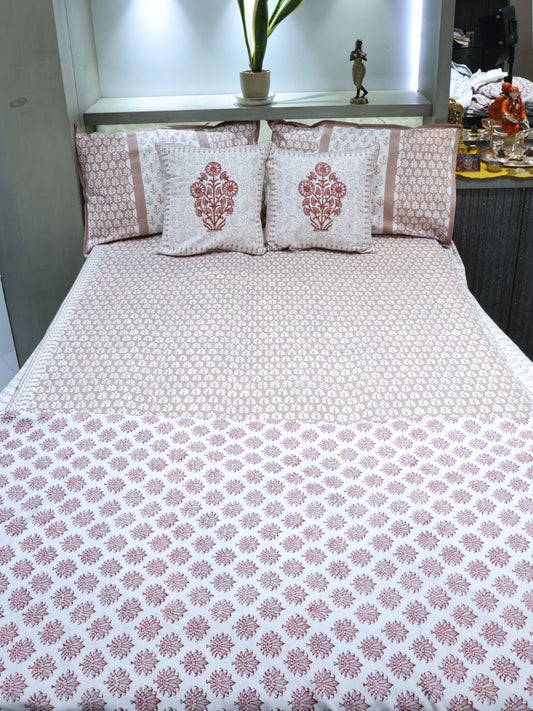 Multicolor Handblock Print Double Bedsheet