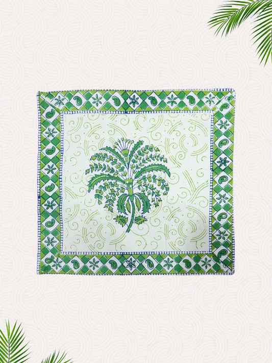 Green Handblock Printed Cushion Covers