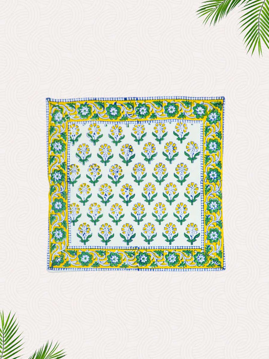 Green Handblock Printed Cushion Covers