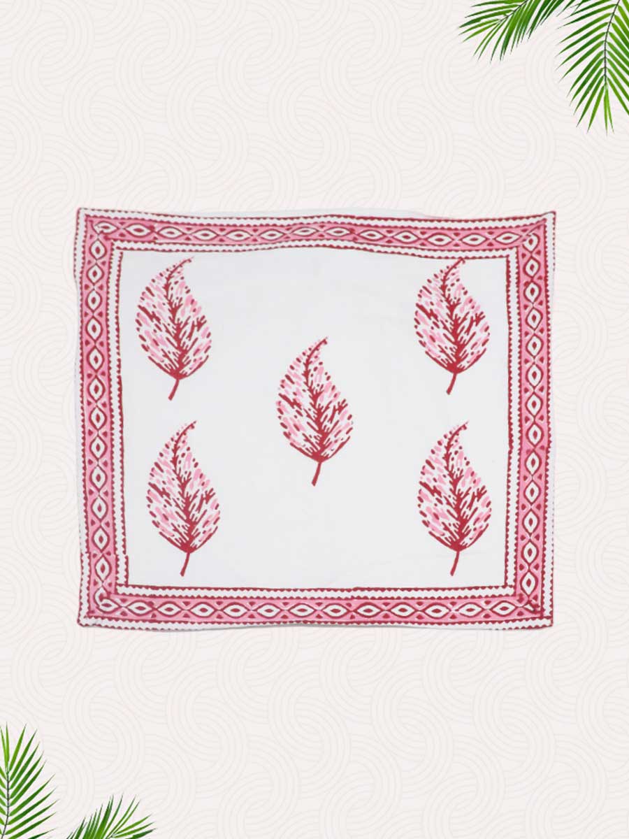 Pink Handblock Printed Cushion Covers