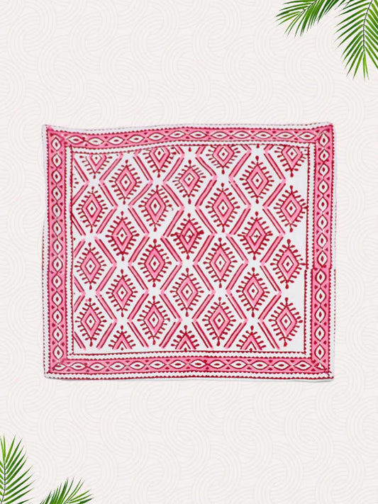 Pink Handblock Printed Cushion Covers