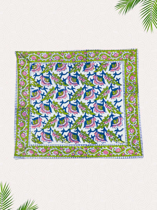 Green Handblock Printed Cushion Covers