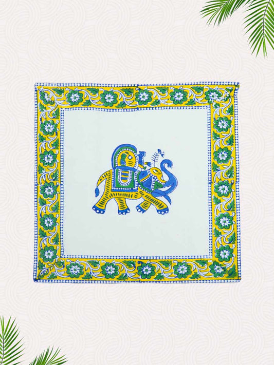 Green Handblock Printed Cushion Covers