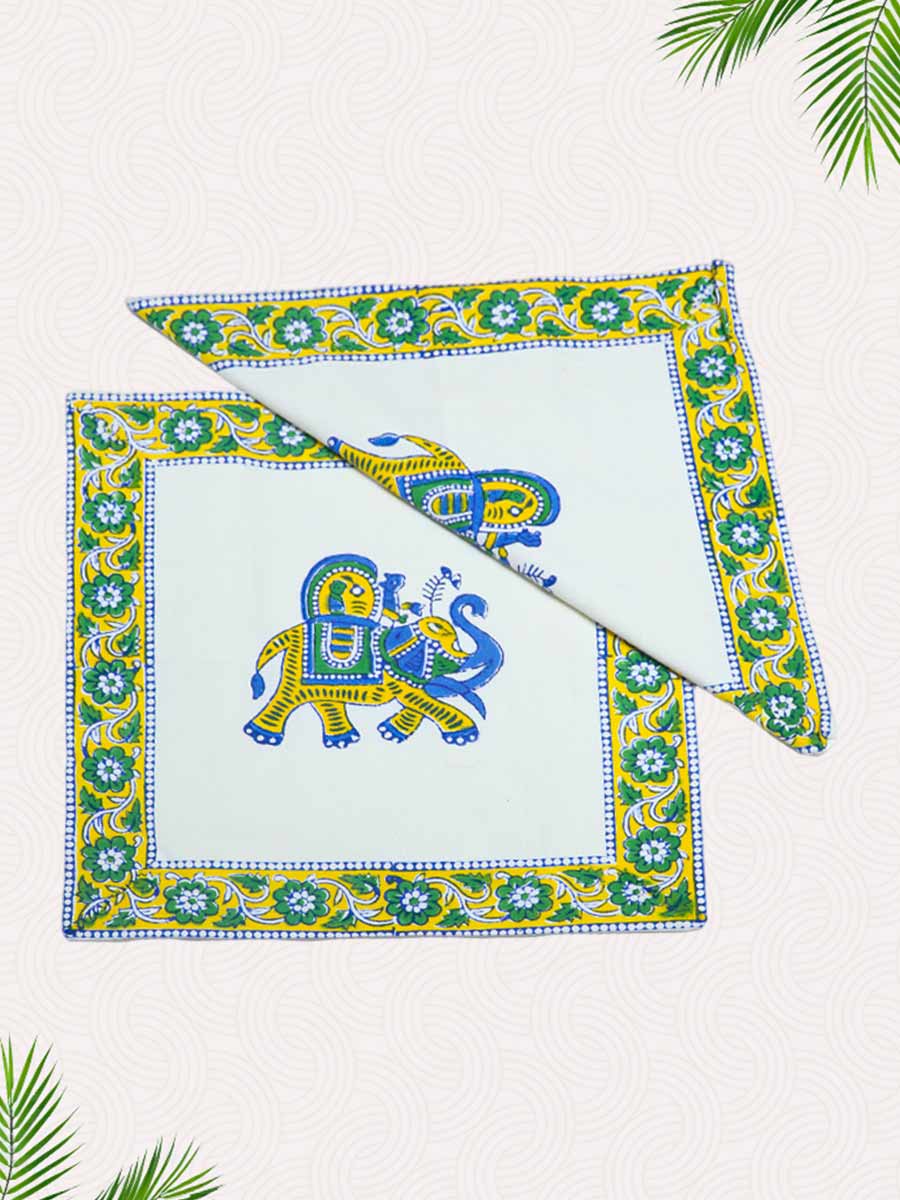 Green Handblock Printed Cushion Covers
