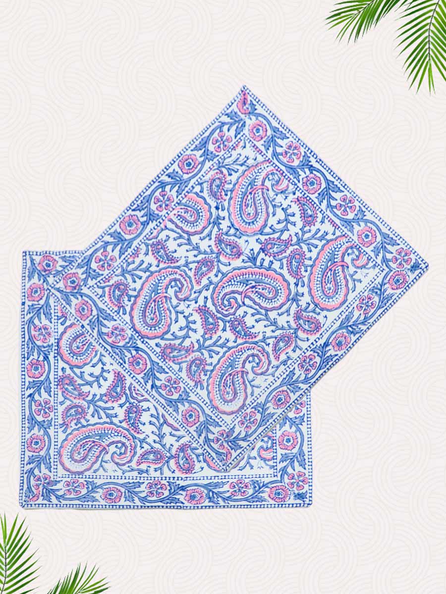 Blue Handblock Printed Cushion Covers