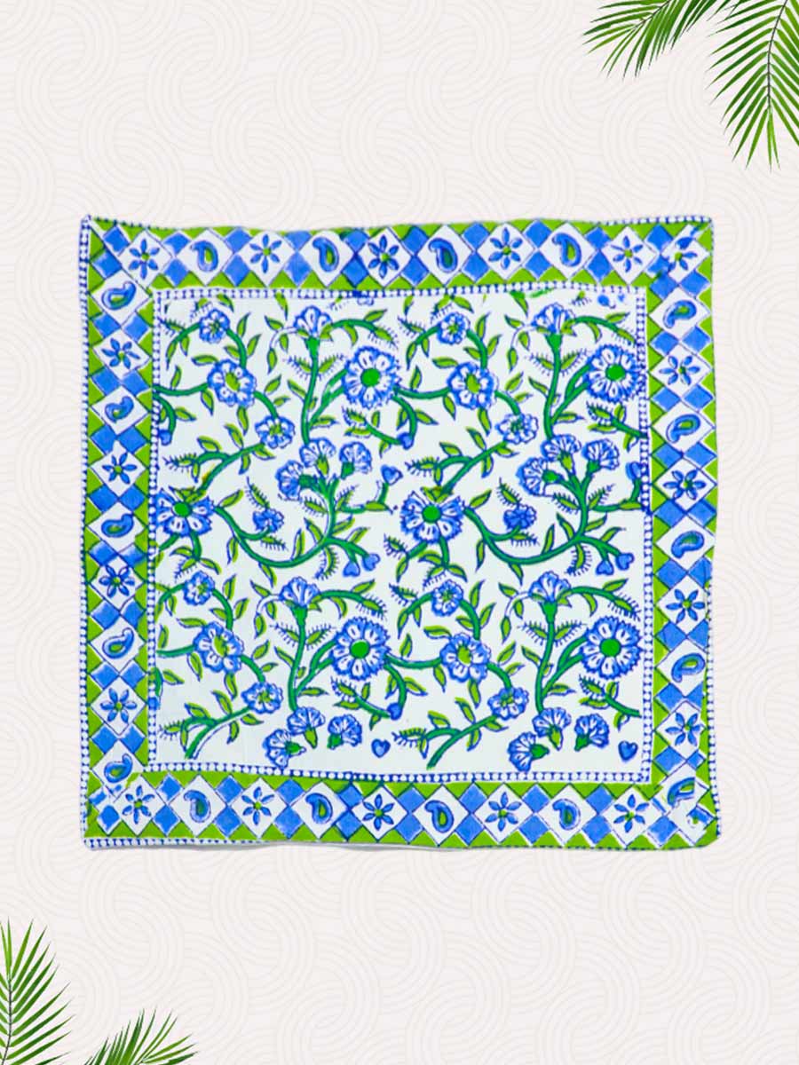 Blue Handblock Printed Cushion Covers