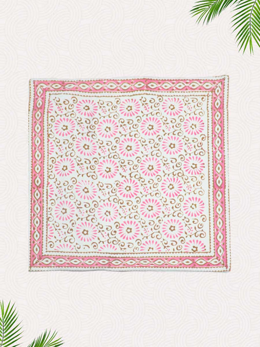 Pink Handblock Printed Cushion Covers