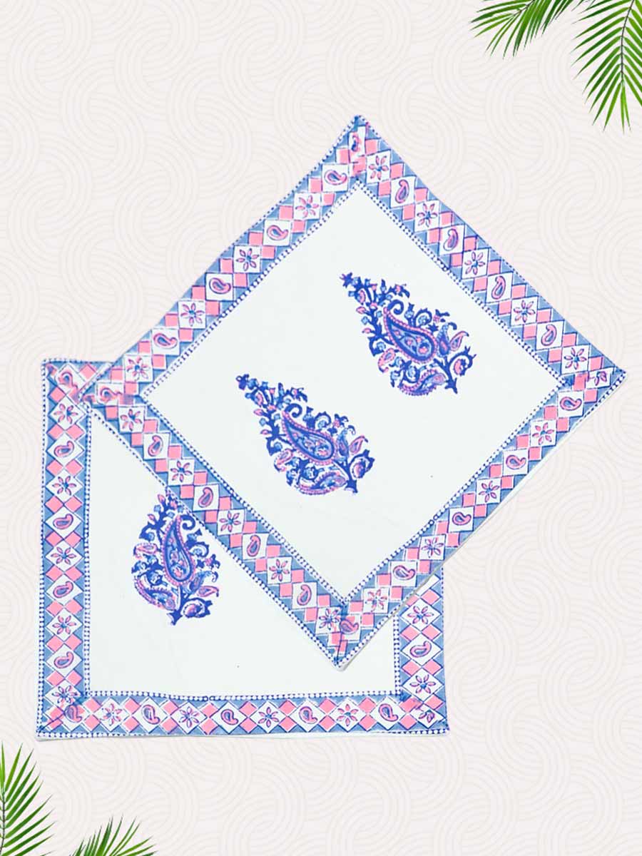 Blue Handblock Printed Cushion Covers