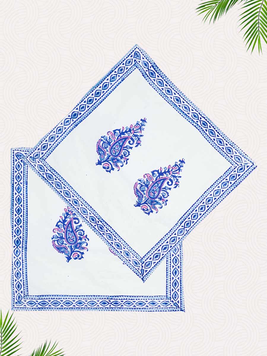 Blue Handblock Printed Cushion Covers