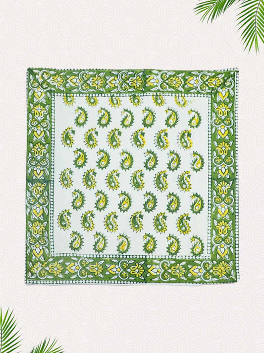 Green Handblock Printed Cushion Covers