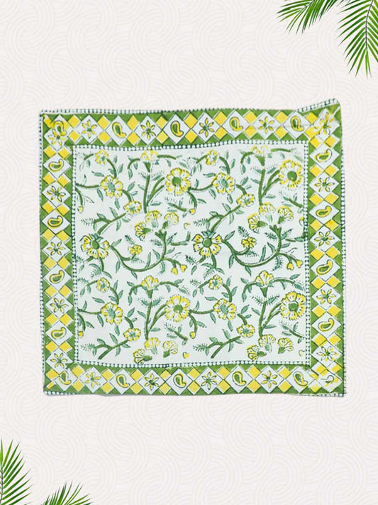 Green Handblock Printed Cushion Covers