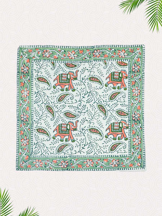 Green Handblock Printed Cushion Covers