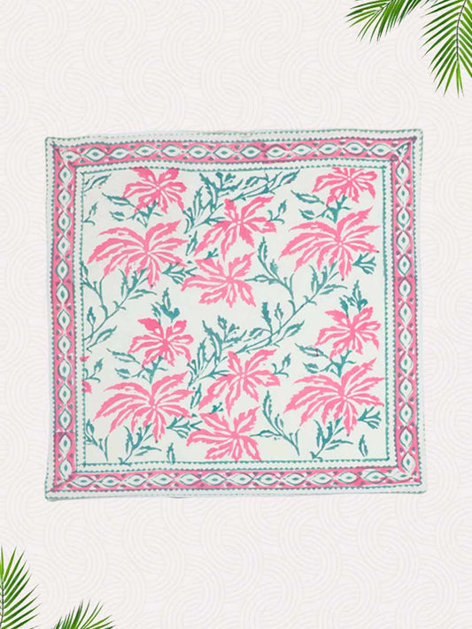 Pink Handblock Printed Cushion Covers