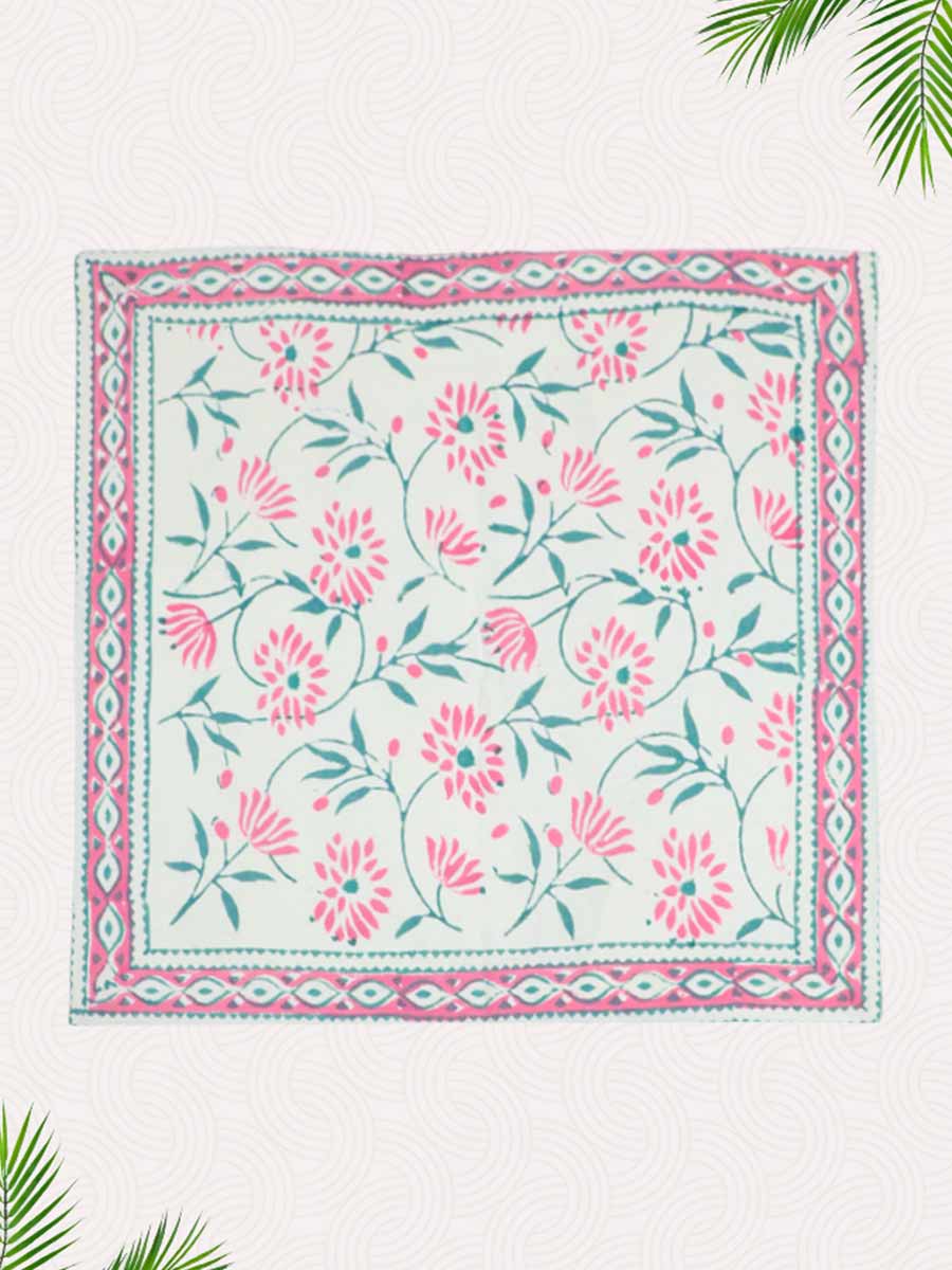 Pink Handblock Printed Cushion Covers
