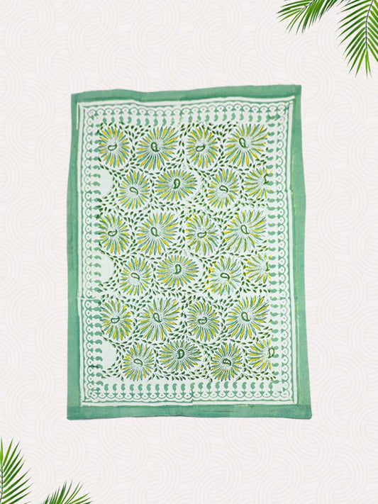 Green Handblock Printed Pillow Covers