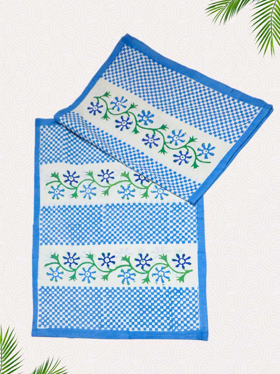 Blue Handblock Printed Pillow Covers