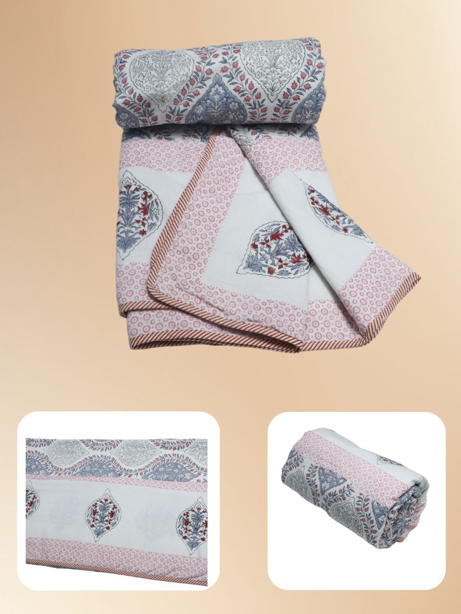 Multicolor Handblock Print Double Bed Dohar