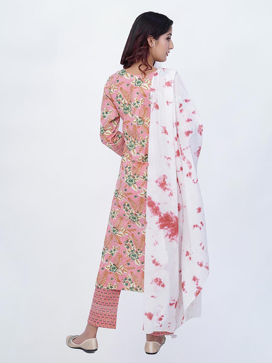Multicolor Cotton Dabu Print Suit Set