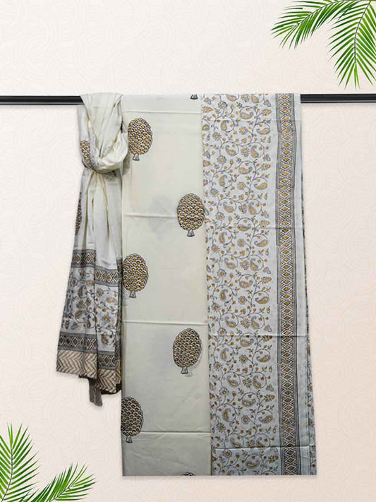 Multicolor Cotton Bagru Print Style Unstitiched Dress Material