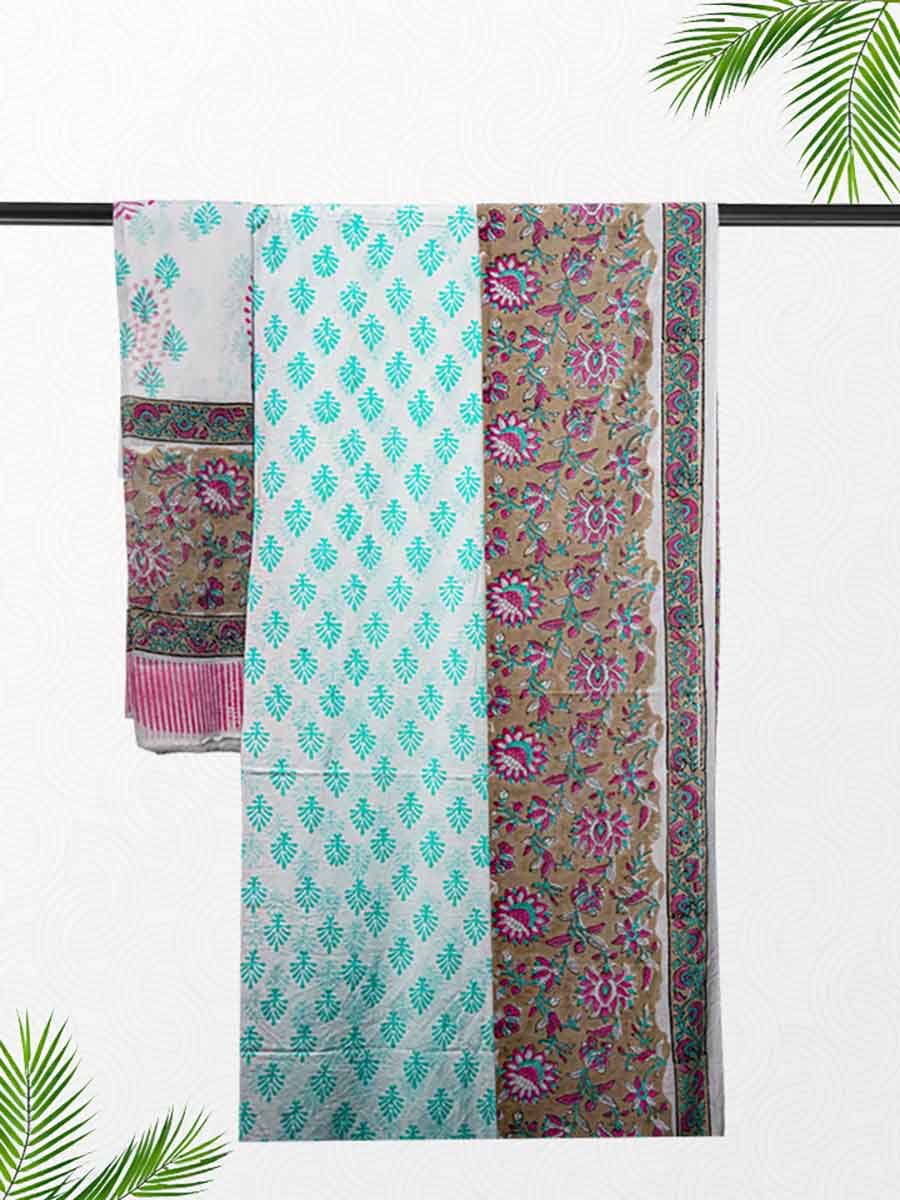 Multicolor Cotton Bagru Print Style Unstitiched Dress Material