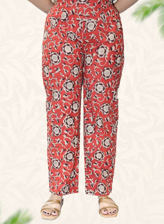 Brown Block Print Cotton Pant