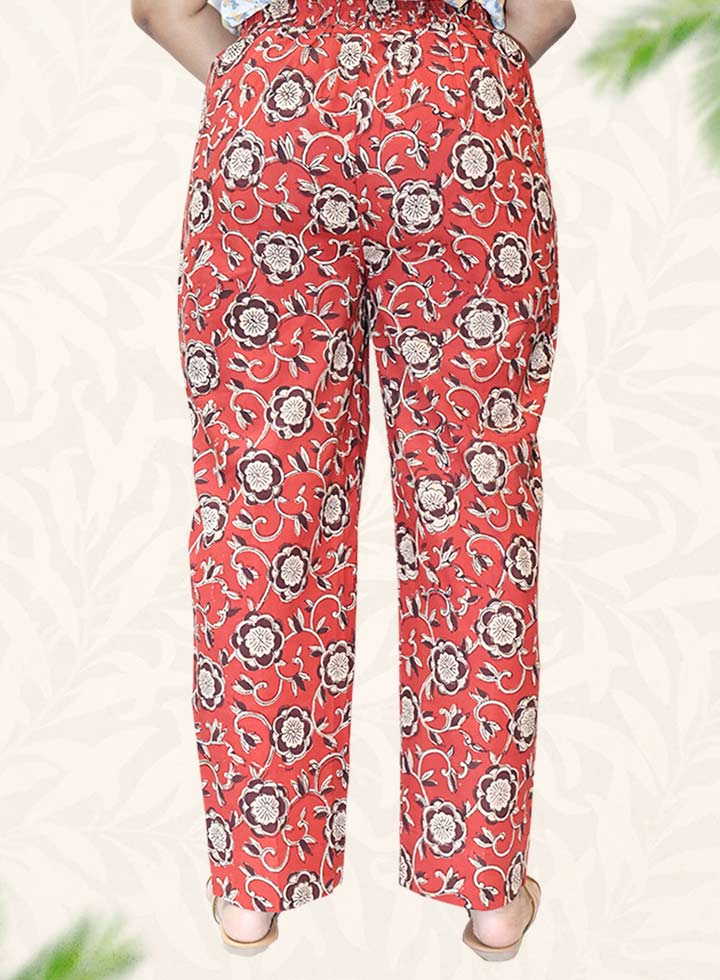Brown Block Print Cotton Pant